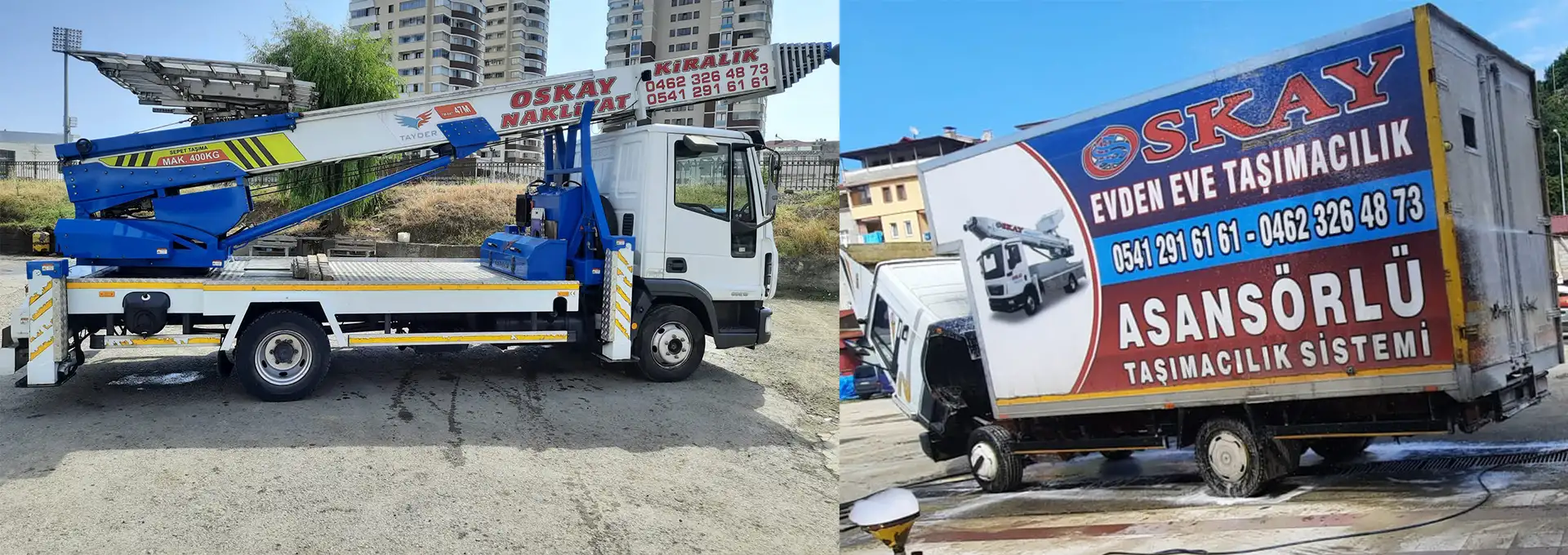 evden eve nakliyatta asansör ve kamyon